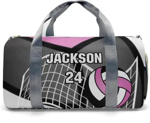 Volleyball Sport Player Team Number Name Duffle Bag for Travel, Weekender Bag with Shoe Compartment, Carry On Overnight Bag Gym Bag Hospital Bags