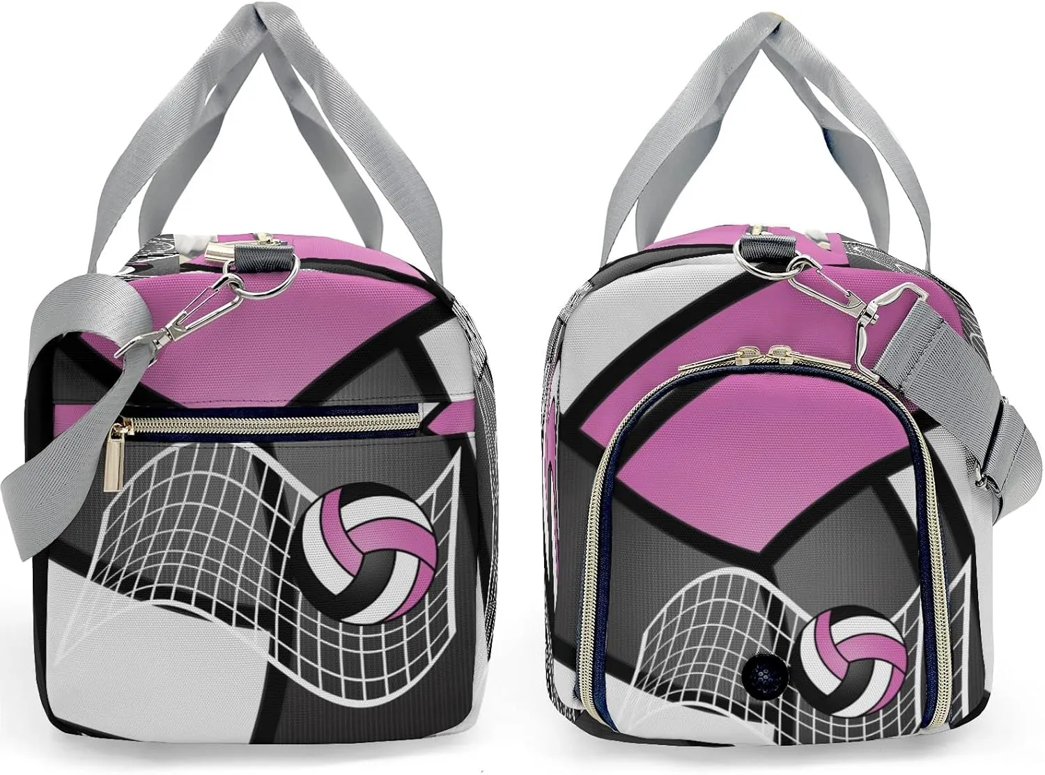 Volleyball Sport Player Team Number Name Duffle Bag for Travel, Weekender Bag with Shoe Compartment, Carry On Overnight Bag Gym Bag Hospital Bags