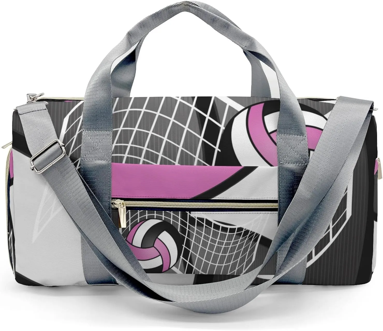 Volleyball Sport Player Team Number Name Duffle Bag for Travel, Weekender Bag with Shoe Compartment, Carry On Overnight Bag Gym Bag Hospital Bags