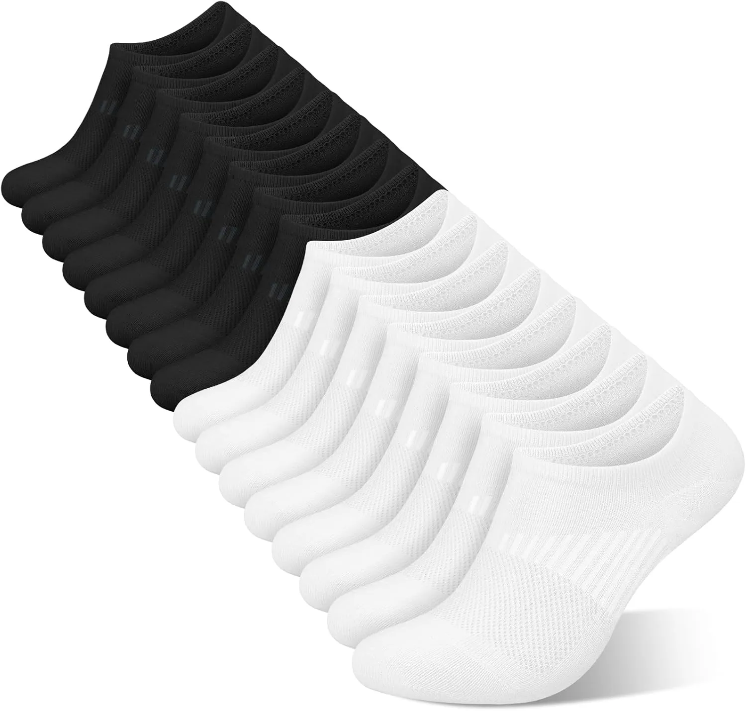 wernies No Show Socks Womens 8 Pairs, Ankle Non Slip Low Short Invisible Thin Liner Socks