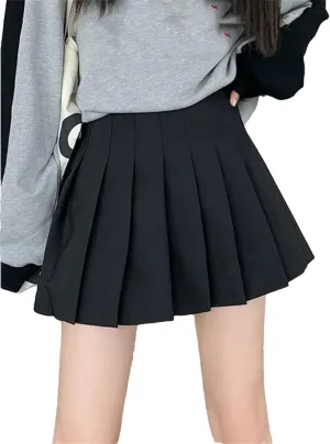 Women Pleated Skirts High Waist Zipper Girls Dancing JK Mini Skirts Student A Line Faldas