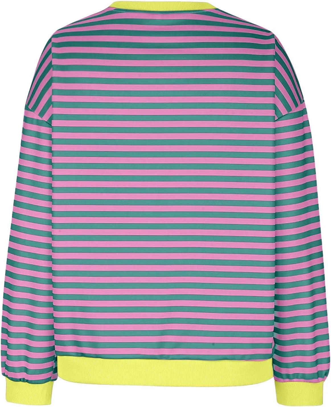 Women Sweatshir Striped Oversized Long Sleeve Crewneck Hoodies Shirt 2024 Fall Pullover Top Trendy Preppy Clothes