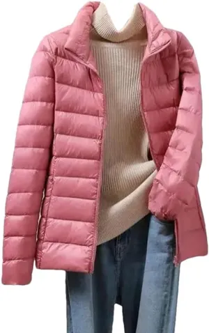 Women Winter Ultra Light Slim Puffer Jacket Portable Windproof Down Coat