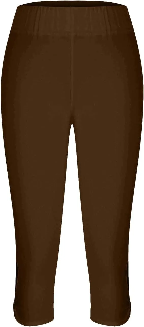 Womens Capris Summer Dressy Cropped High Waist Yoga Pants Fashion Casual Stretch Pull On Workout Crop Capri Leggings