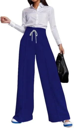 Women's Drawstring High Waist Wide Leg Sweatpants Oversized Sweats Pants Dressy Joggers Lounge Trousers with Pockets