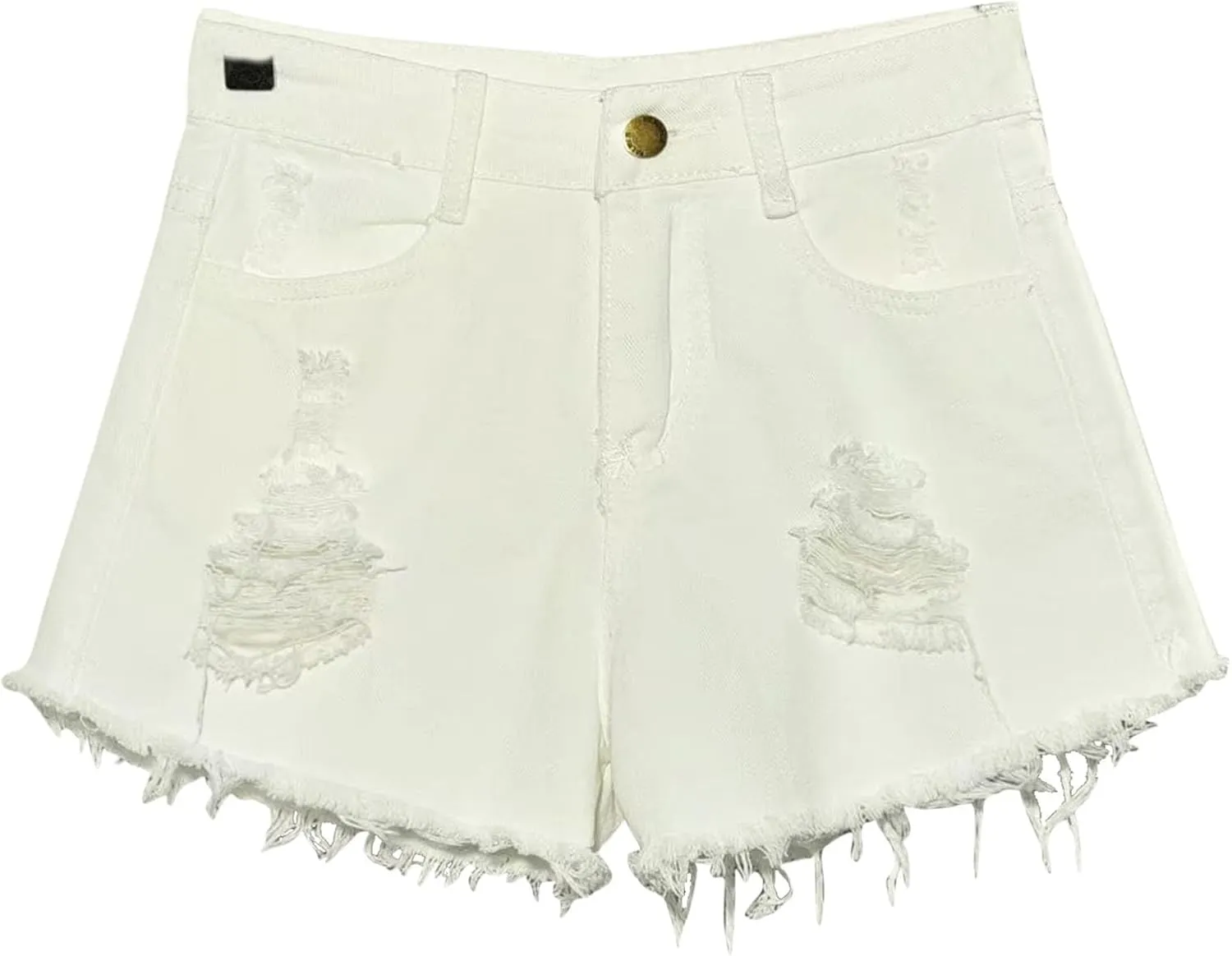 Women's Large Size Denim Shorts Mid Rise Ripped Stretchy Jean Shorts Distressed Rolled Hem Casual Jorts