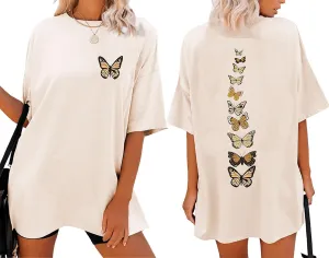 Womens Oversized Tshirt Butterfly Shirts Graphic Tees Casual Short Sleeve Tops Summer Loose Shirt
