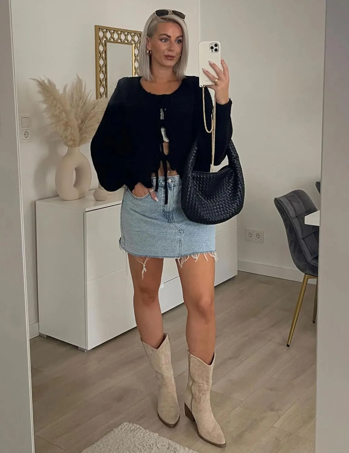 Women's Tie Front Bow Cardigan Sweaters Oversized Chunky Long Sleeve Open Front Knit Sweater Tops