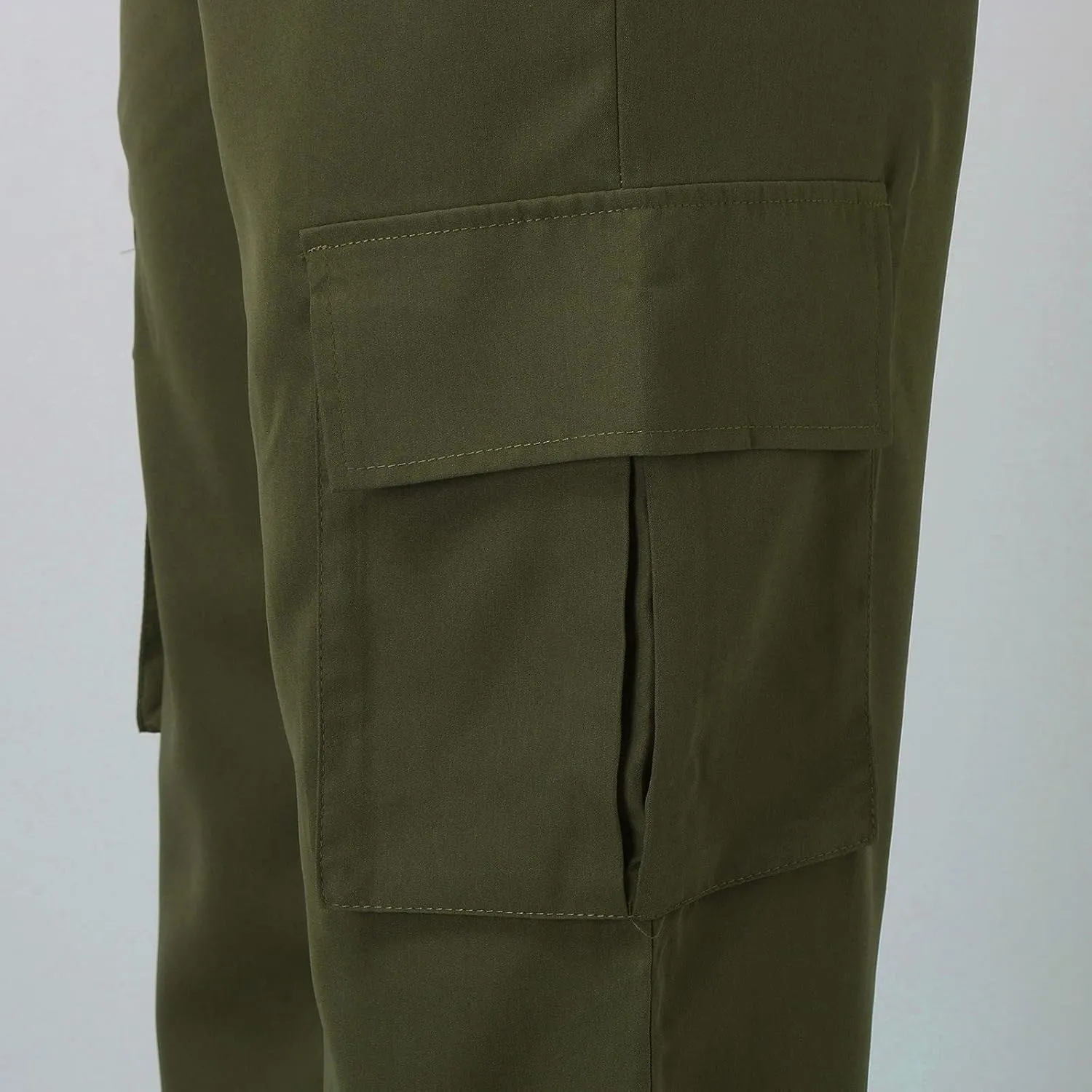 Womens Wide Leg Cargo Pants Plus Size Baggy Elastic High Waisted Straight Leg Pants Y2k Loose Solid Lounge Trousers