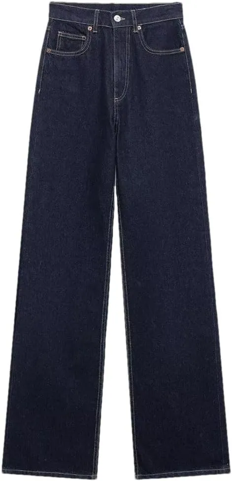Women's Wide Leg Jeans Mid Waist Loose Straight Leg Soft Comfortable Jeans