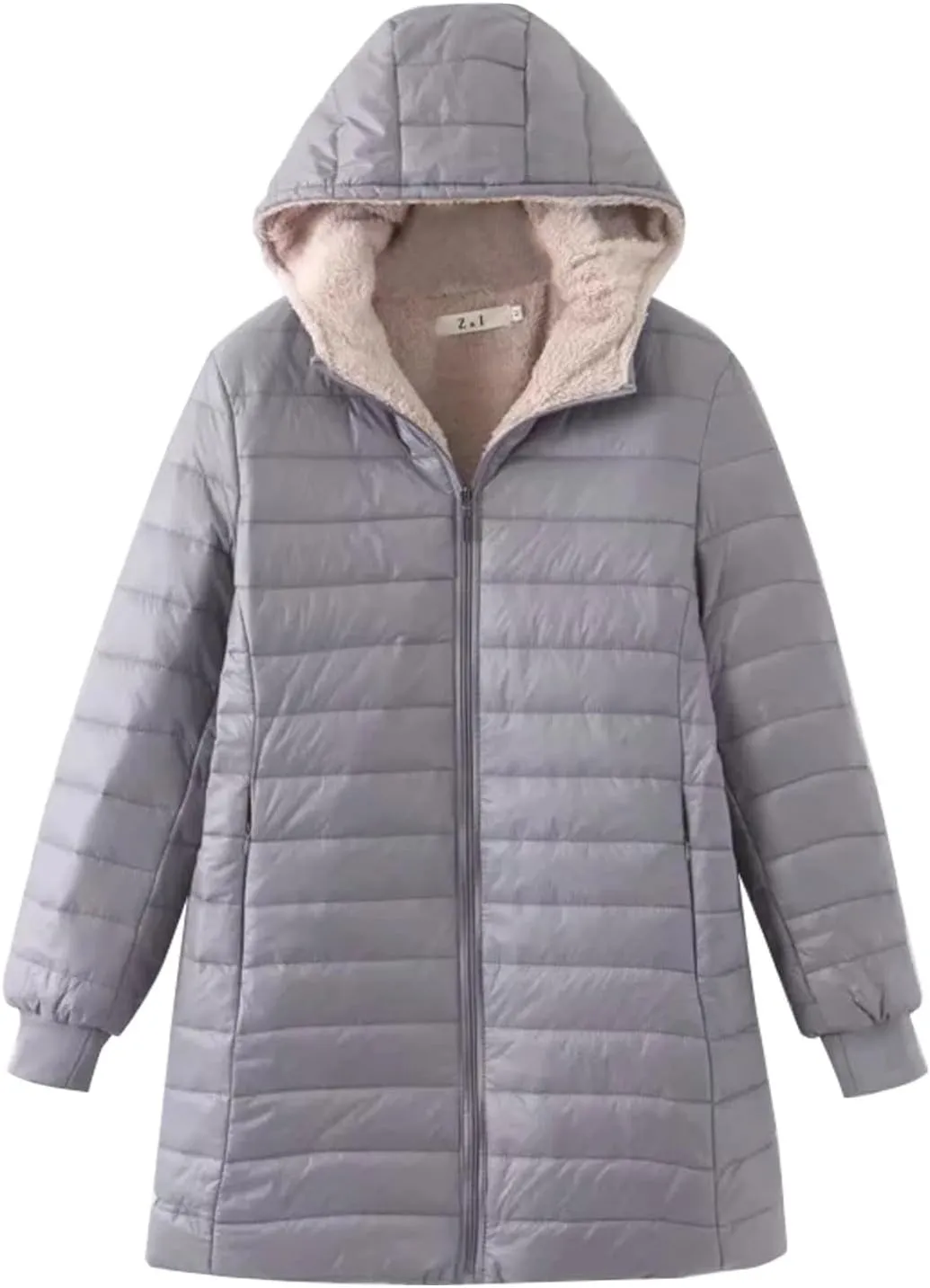 Women's Winter Down Jacket Solid Thicken Hooded Puffer Long Sleeve Jackets Warm Quilted Coats Trendy Outfits