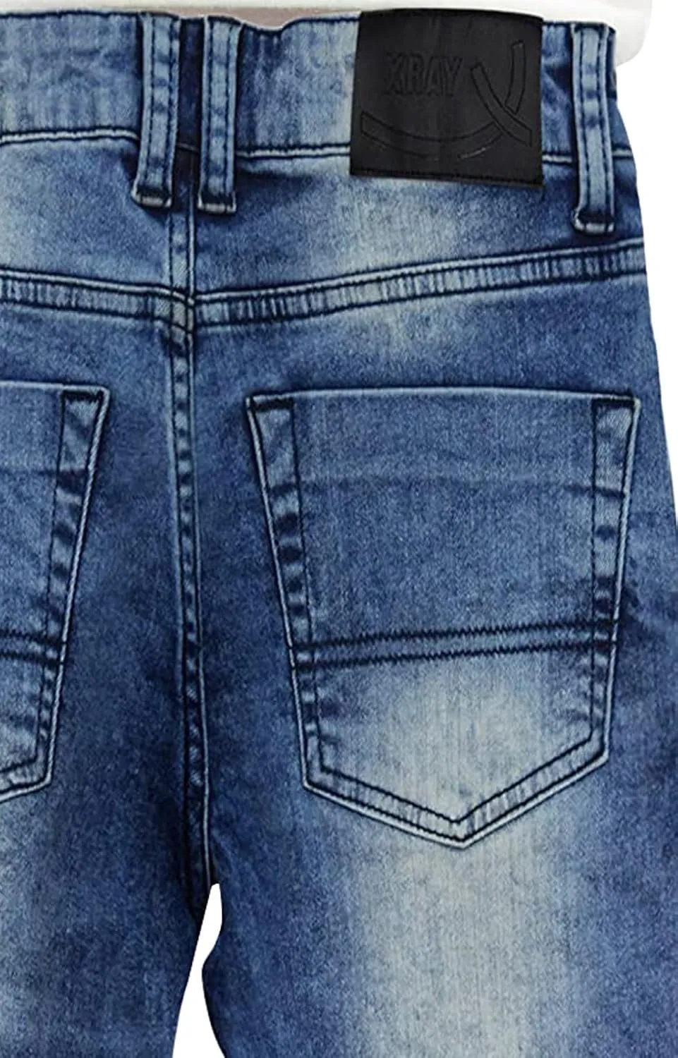 X RAY Boys Stretch Denim Shorts (Size 4-20), Big Boys & Little Kids Moto Biker Fashion Rips Distressed Shorts,
