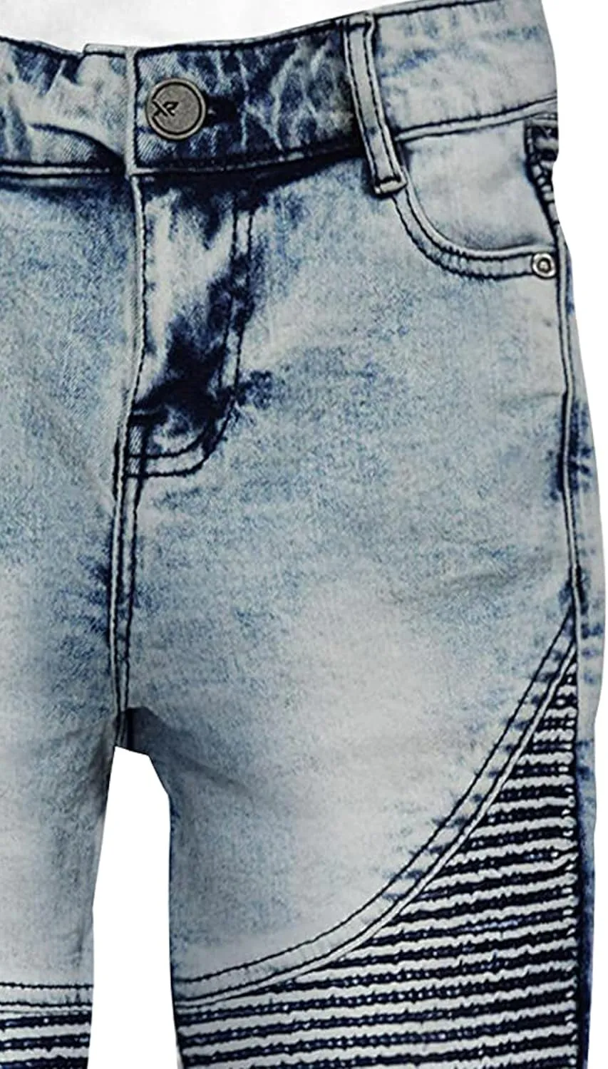 X RAY Boys Stretch Denim Shorts (Size 4-20), Big Boys & Little Kids Moto Biker Fashion Rips Distressed Shorts,