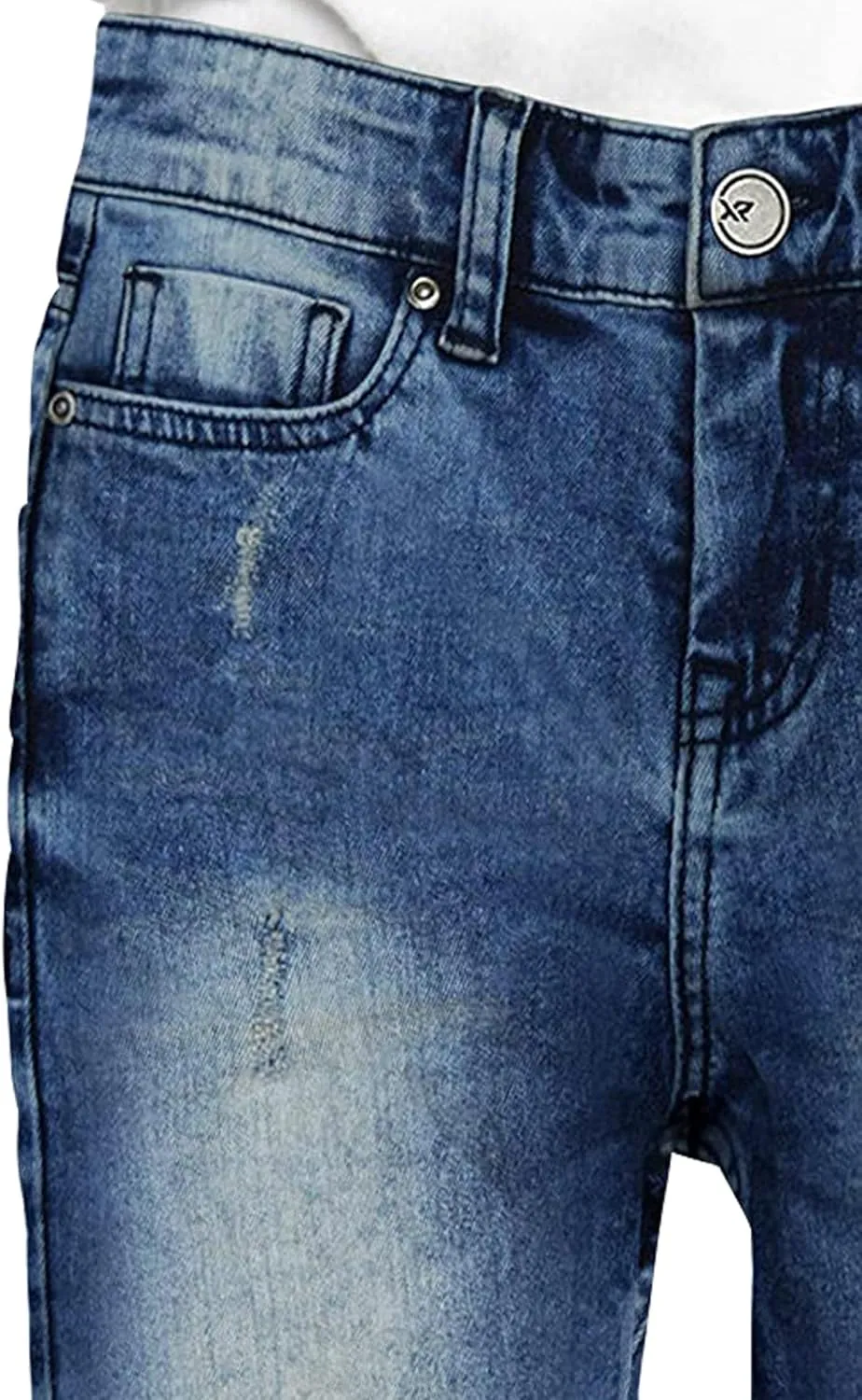 X RAY Boys Stretch Denim Shorts (Size 4-20), Big Boys & Little Kids Moto Biker Fashion Rips Distressed Shorts,