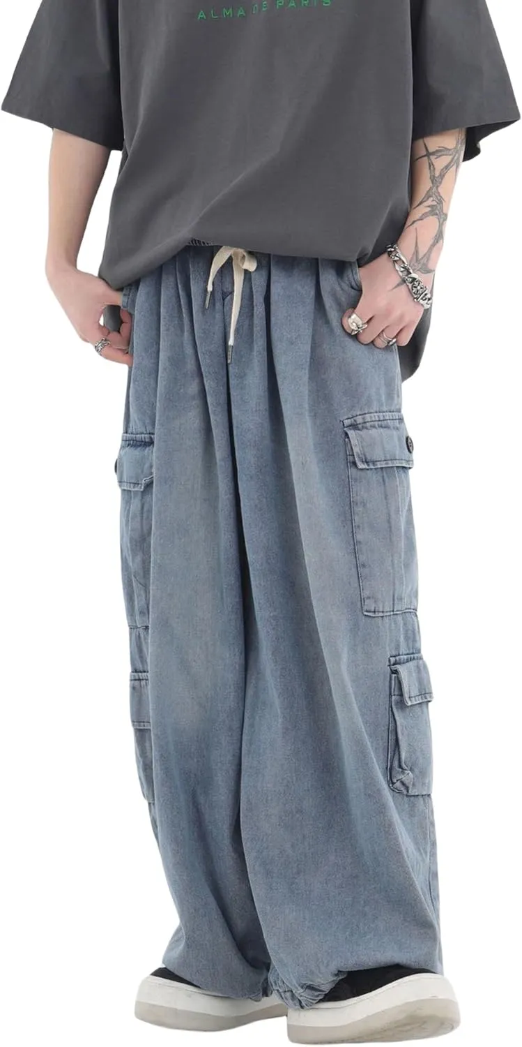 Y2k Baggy Jeans for Men Vintage Relaxed Fit Skateboard Jeans Denim Skateboard Baggy Pants Hip Hop Jeans Streetwear