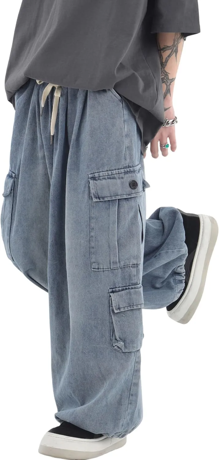 Y2k Baggy Jeans for Men Vintage Relaxed Fit Skateboard Jeans Denim Skateboard Baggy Pants Hip Hop Jeans Streetwear