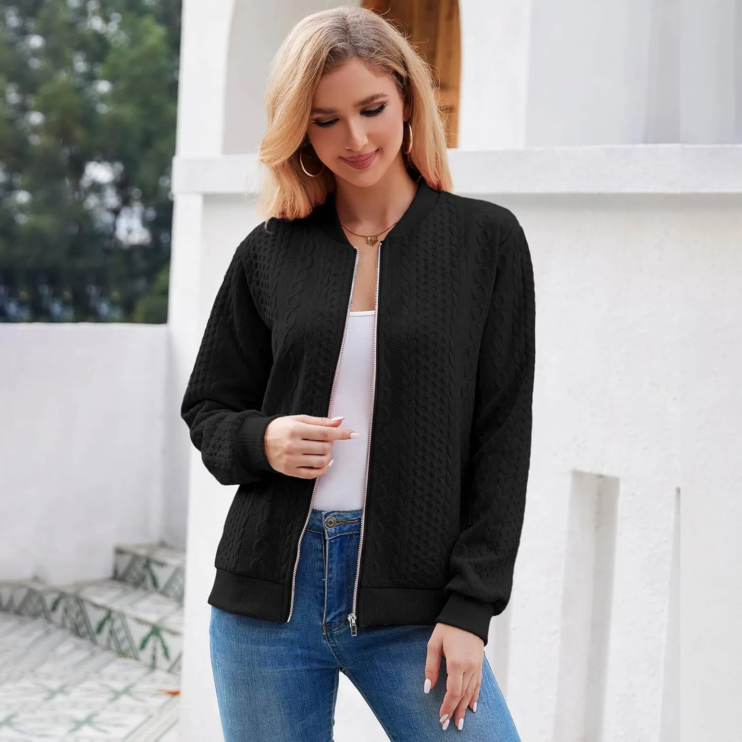 Zip Up Sweatshirts for Women Casual Outfits Cardigan Outerwear Trendy Winter Jackets Coat