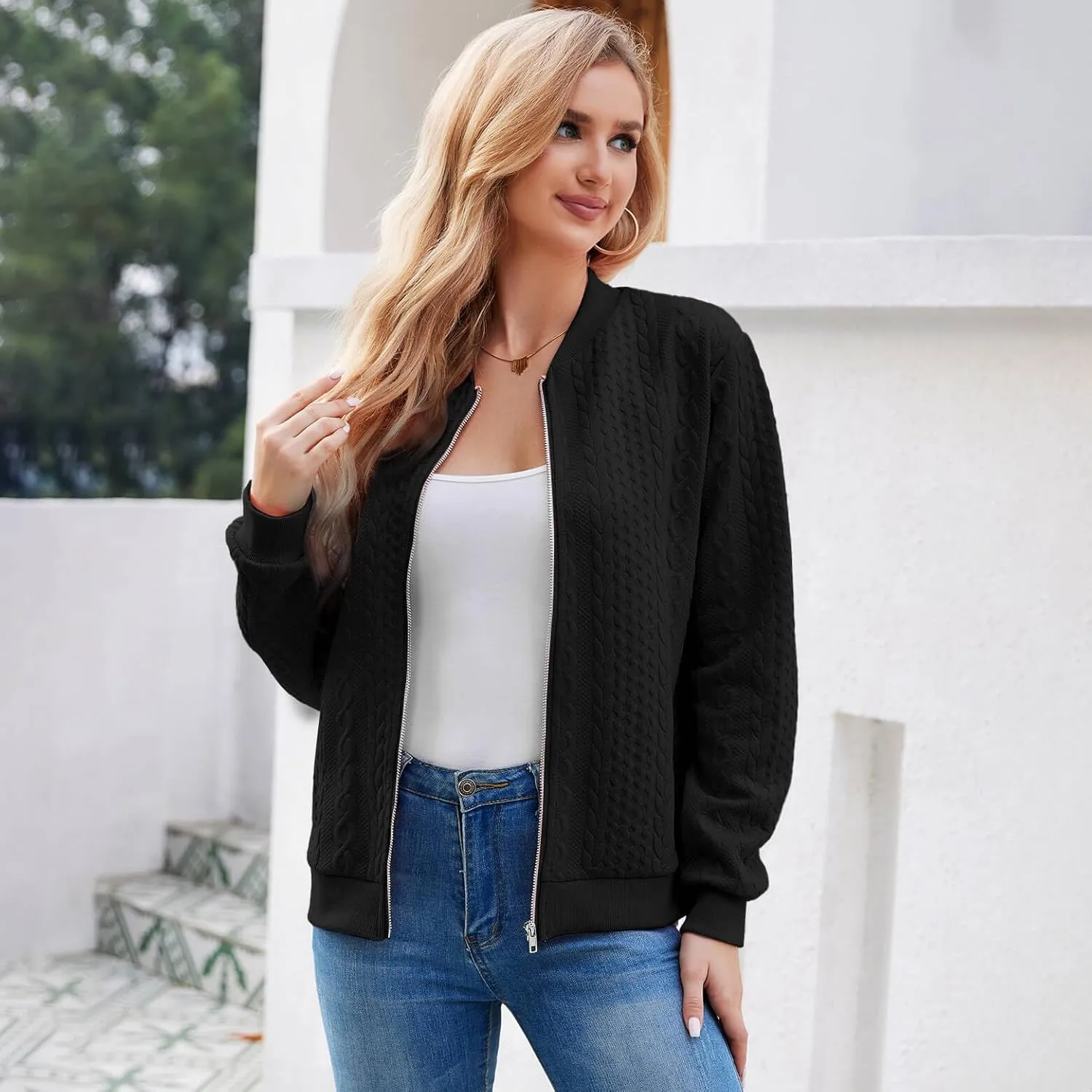 Zip Up Sweatshirts for Women Casual Outfits Cardigan Outerwear Trendy Winter Jackets Coat